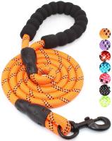 5 FT Strong Dog Leash with Comfortable Padded Handle and Highly Reflective Threa…