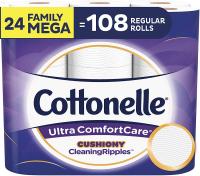 Ultra ComfortCare Toilet Paper by Cottonelle, 24 Family Mega Rolls