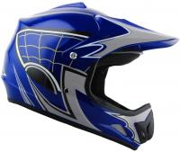 Youth Kids Motocross BMX MX ATV Dirt Bike Helmet Spider Web Blue by WOW
