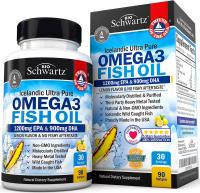 Immune & Heart Support Benefits– Promotes Joint, Eye, Brain & Skin Health Omega 3 Fish Oil Supplement DHA 900mg Fatty Acids Gluten Free by B…