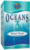 Garden of Life Ultra Pure EPA/DHA Omega 3 Fish Oil - Oceans 3 Better Brain Supplement 90 Softgels