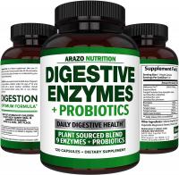 Digestive Enzymes with Probiotics by Arazo Nutrition - Multi Enzyme Nutritional Supplement - 120 Pills