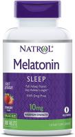 Melatonin Fast Dissolve Tablets Helps You Fall Asleep Faster, Stay Asleep Longer by Natrol - Strawberry Flavor, 10mg, 100Count