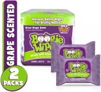 Wet Wipes for Baby and Kids Face Hand and Body by Boogie Wipes - Chamomile and Vitamin E, Grape Scent, 45 Count (Pack of 2)