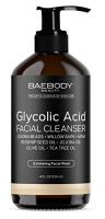 Glycolic Acid Facial Cleanser with Jojoba Beads by Baebody, Tea Tree Oil & Rosehip Oil, 4 Ounces