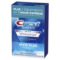3D White Whitestrips Vivid Plus Teeth Whitening Kit by Crest, 24 Individual Strips