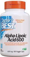 Doctor's Best Alpha-Lipoic Acid, Non-GMO Helps Maintain Blood Sugar Levels, 600 mg 180 Veggie