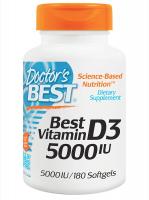Doctor's Best Vitamin D3 5000IU, Non-GMO, Gluten Free 180 Count (Pack of 1)