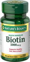 Biotin Supplement Supports Healthy Hair, Skin, and Nails by Nature's Bounty - 5000mcg, 60 Tablets