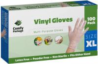 Clear Powder Free Vinyl Disposable Plastic Glove by Comfy Package - Size Extra Large (100 Pack)