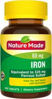 Nature Made Iron 65 mg (from Ferrous Sulfate) 180 Tablets (Packaging May Vary)