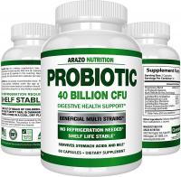 Probiotic 40 Billion CFU by Arazo Nutrition - Shelf Stable with Prebiotics and Acidophilus - Time Delay Release Probiotics - 60 capsules