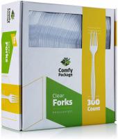 Heavyweight Disposable Clear Plastic by Comfy Package - 300 Pack