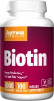 Biotin, Energy Production Skin and Hair Support by Jarrow Formulas - 5000mcg, 100 Veggie Caps