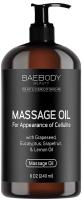Massage Oil with Grapeseed Oil by Baebody, Eucalyptus Oil, Lemon Oil & Grapefruit Oil, 8 Ounces